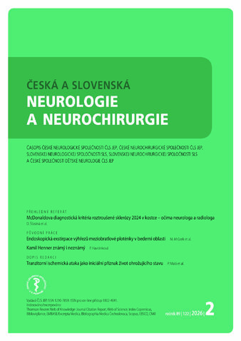 ČESKÁ A SLOVENSKÁ NEUROLOGIE A NEUROCHIRURGIE