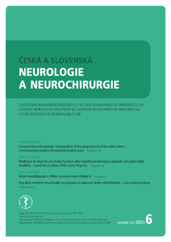 ČESKÁ A SLOVENSKÁ NEUROLOGIE A NEUROCHIRURGIE