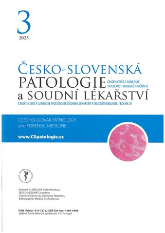 ČESKO - SLOVENSKÁ PATOLOGIE A SOUDNÍ LÉKAŘSTVÍ