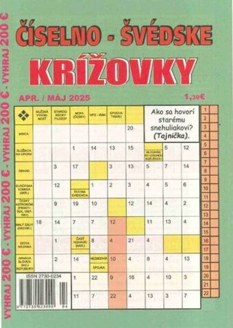 ČÍSELNO - ŠVÉDSKE KRÍŽOVKY