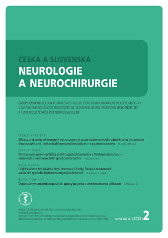 Česká a Slovenská Neurologie a neurochirurgie
