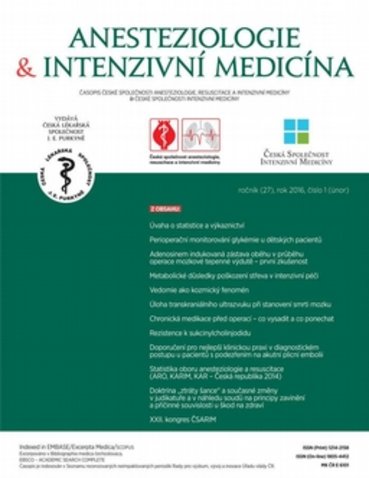 ANESTEZIOLOGIE & INTENZIVNÍ MEDICÍNA