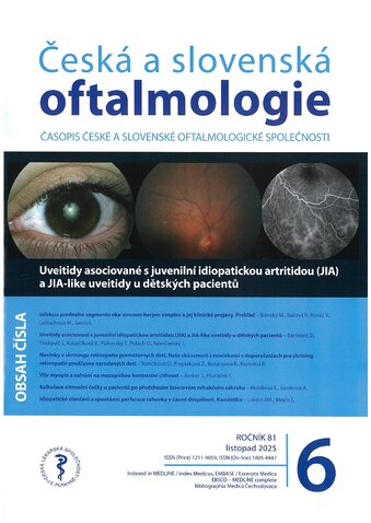 ČESKÁ A SLOVENSKÁ OFTALMOLOGIE