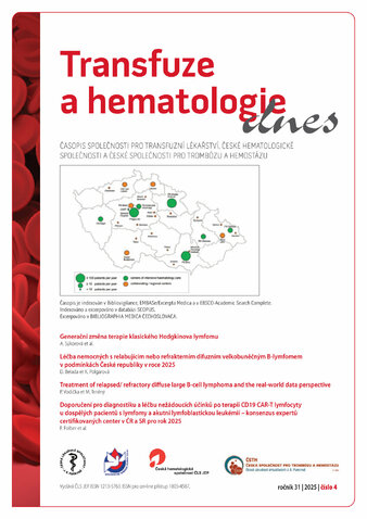 TRANSFUZE A HEMATOLOGIE DNES