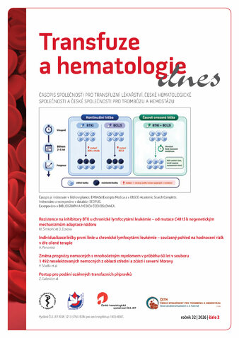 Transfuze a hematologie dnes