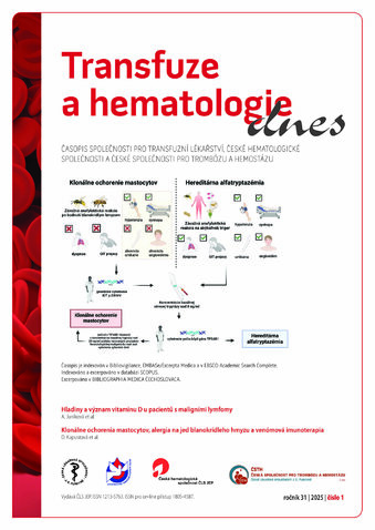 Transfuze a hematologie dnes
