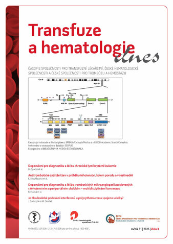 TRANSFUZE A HEMATOLOGIE DNES