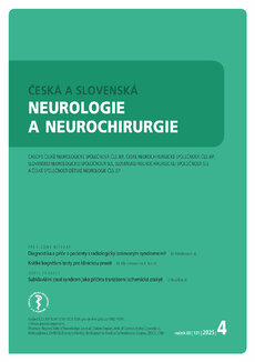 ČESKÁ A SLOVENSKÁ NEUROLOGIE A NEUROCHIRURGIE