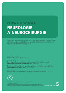 ČESKÁ A SLOVENSKÁ NEUROLOGIE A NEUROCHIRURGIE