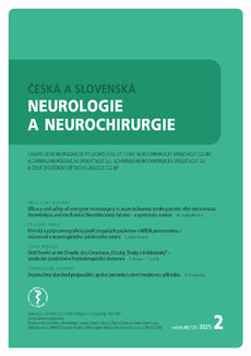 Česká a Slovenská Neurologie a neurochirurgie